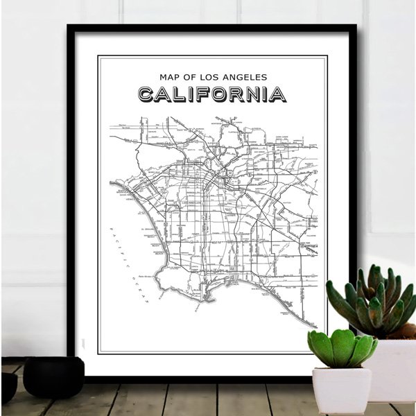 CALIFORNIA カリフォルニア 西海岸地図 ポスター｜海外おしゃれ