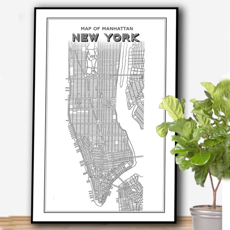 ヴィンテージ ニューヨーク マンハッタン レストラン地図 ポスター ヴィンテージ NYC マップ - 古い地図 1915 年 ロウアー マンハッタン