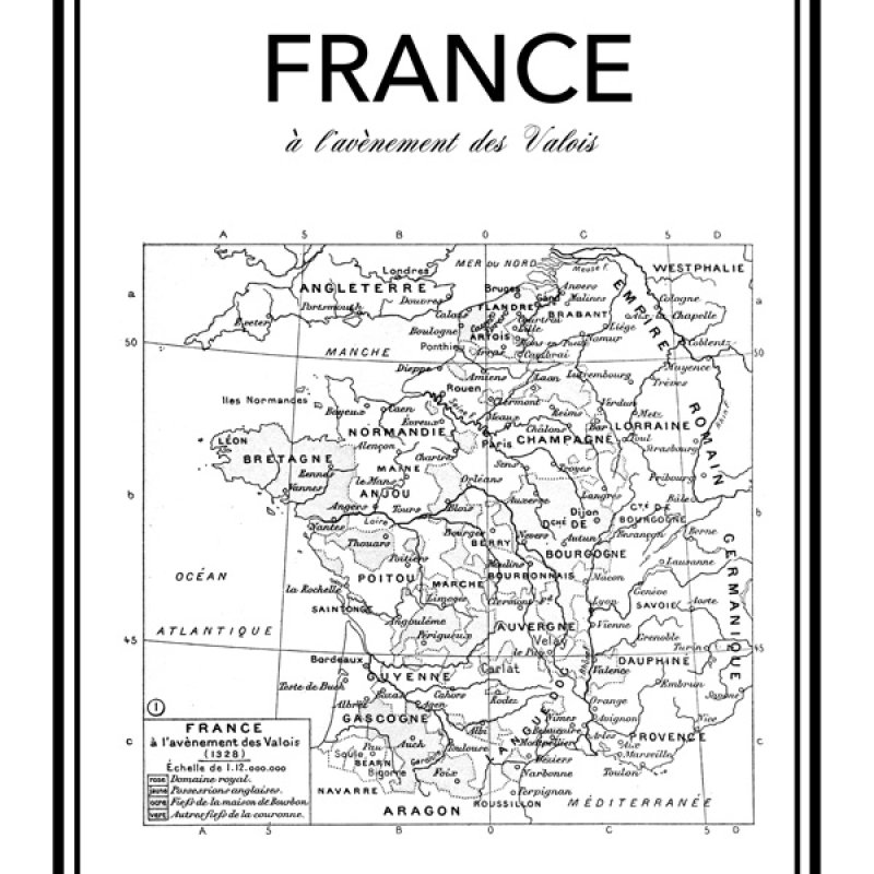 FRANCE フランス Vintage Map (1928) ヴィンテージマップ ポスター
