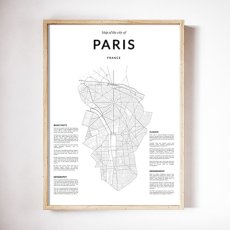 画像1: PARIS France パリ Map Simply マップポスター (1)