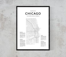 画像1: CHICAGO シカゴ MAP マップ　ポスター (1)
