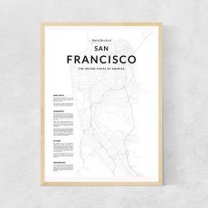 画像1: SAN FRANCISCO サンフランシスコ MAP マップ　ポスター (1)