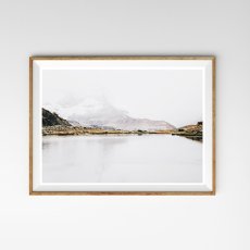画像1: Mountain Snow Lake 雪山と湖 自然 ポスター (1)