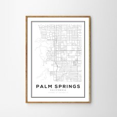 画像1: PALM SPRINGS パームスプリングス MAP マップ ポスター (1)
