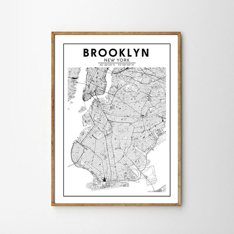 BROOKLYN NY ブルックリン MAP マップ ポスター｜海外おしゃれポスター