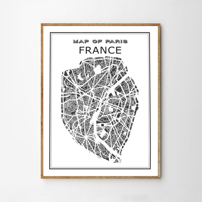 フランス Map パリ地図 ポスター｜海外おしゃれポスター 通販