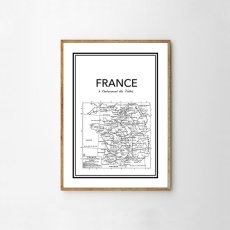 画像1: FRANCE フランス Vintage Map (1928) ヴィンテージマップ ポスター (1)