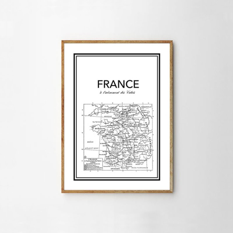 FRANCE フランス Vintage Map (1928) ヴィンテージマップ ポスター