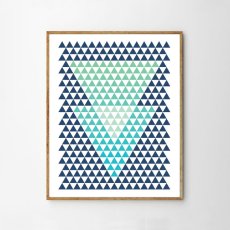 画像1: Triangles Geometric 三角形 MINI ジオメトリック アートポスター (1)