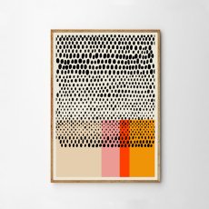 画像1:  ミッドセンチュリー STRIPE カラー DOTS ポスター (1)