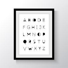 画像2: アルファベット A to Z (ABC) Black & white ポスター (2)
