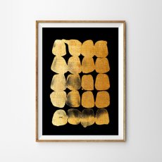 画像1: Abstract GOLD & BLACK モダンアートポスター (1)