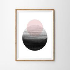 画像1: ジオメトリック Geometric 海と山 おしゃれアートポスター (1)