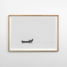 画像1: Boat in Tranquility ボート モノトーン 自然ポスター (1)