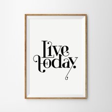 画像1: 『LIVE TODAY』モノトーンメッセージ ポスター (1)