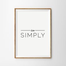 画像1: 『 Live SIMPLY』モノトーン メッセージ ポスター (1)