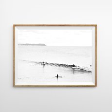 画像1: ロングボード サーフィン LONGBOARD SURF LINE モノトーンポスター (1)