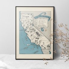 画像2: 1930s Vintage Map ビンテージ 地図 マップポスター (カリフォルニア) (2)