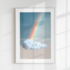 画像2: レインボー もこもこ雲　個性的なアートポスター  (2)
