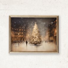 画像1: クリスマスポスター｜ツリーと街並み (1)