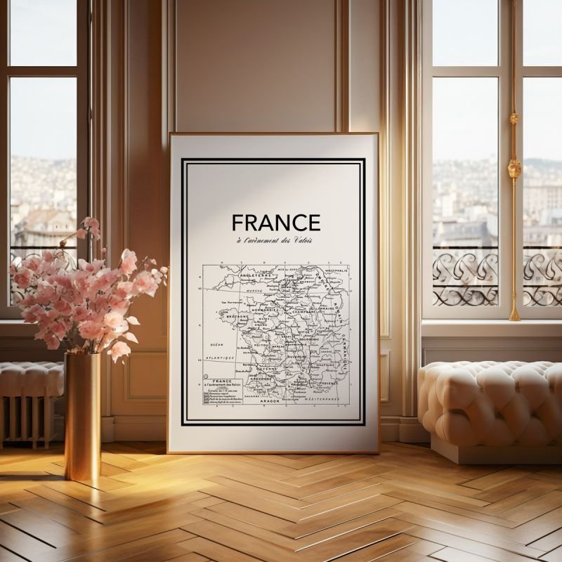 FRANCE フランス Vintage Map (1928) ヴィンテージマップ ポスター