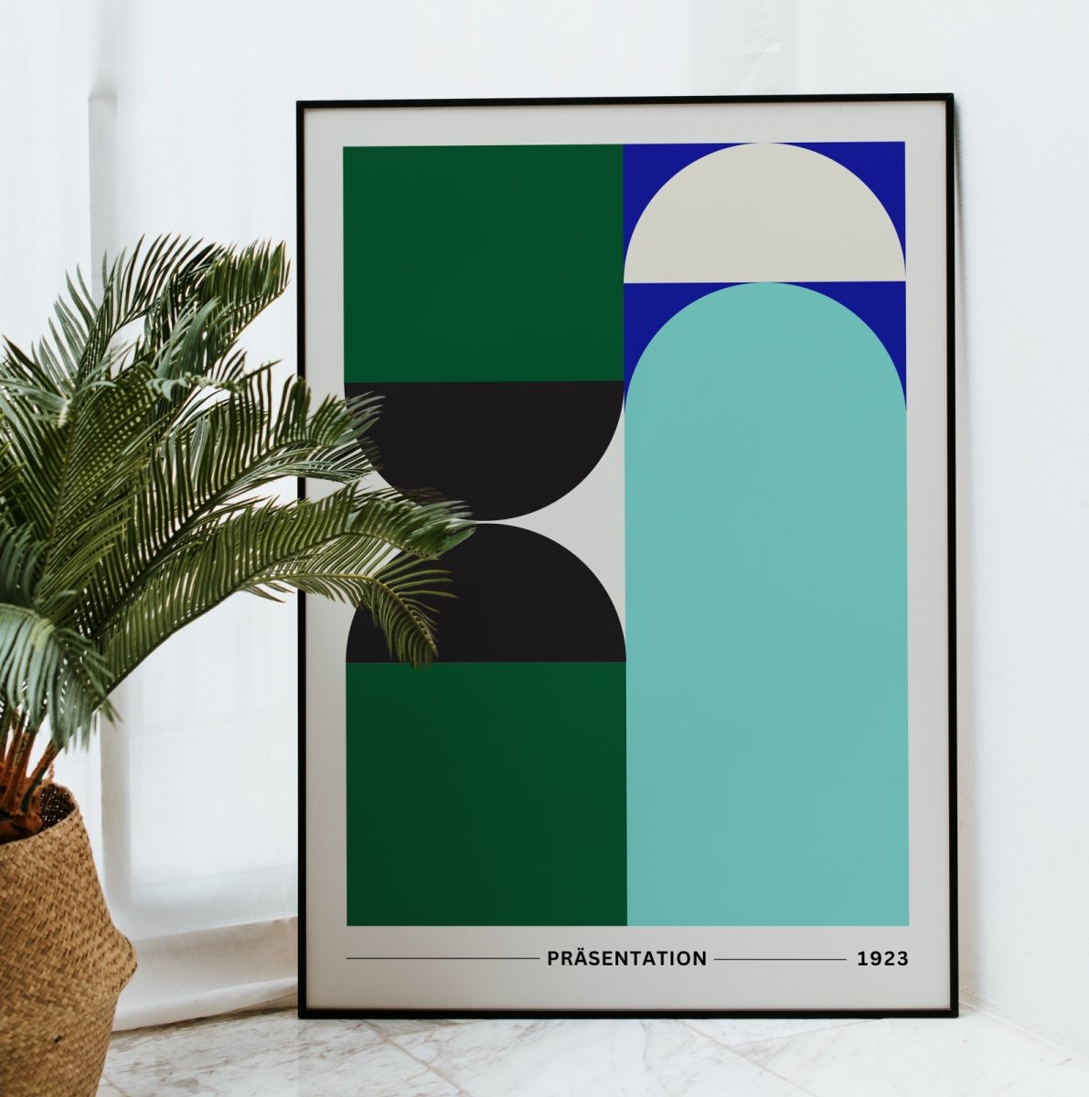 画像2: 北欧モダンポスター ・シンプルカラフル幾何学アート (GREEN) (2)