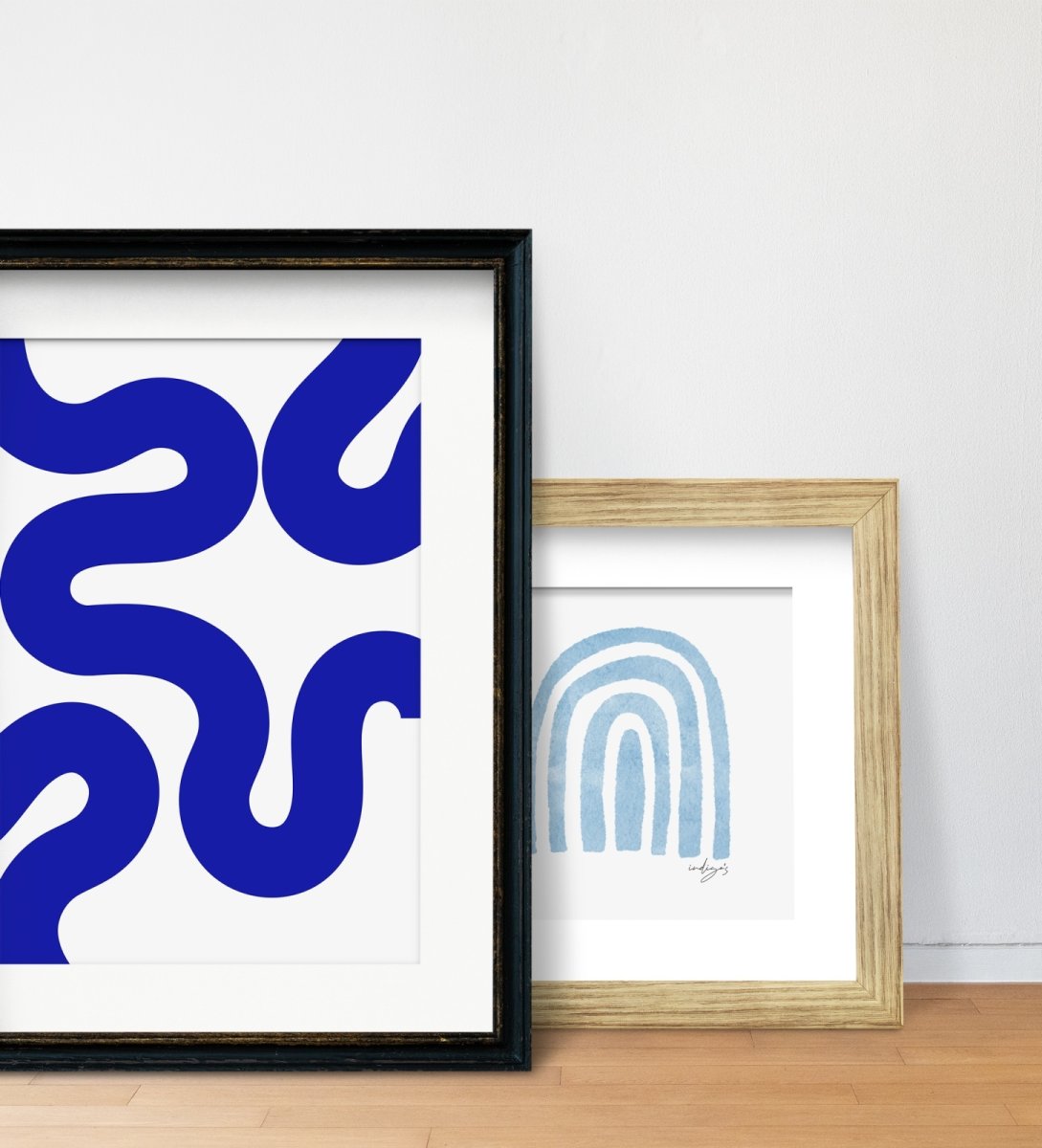 画像3: インディゴカーブ|抽象ラインアート ポスター (3)