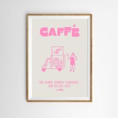 画像2: Caffé パリのコーヒートラック アートポスター | 北欧風 おしゃれインテリア (2)