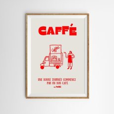 画像4: Caffé パリのコーヒートラック アートポスター | 北欧風 おしゃれインテリア (4)