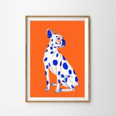 画像1: フレンチブルドッグのポップアートモダンデザイン ポスター (2色） (1)