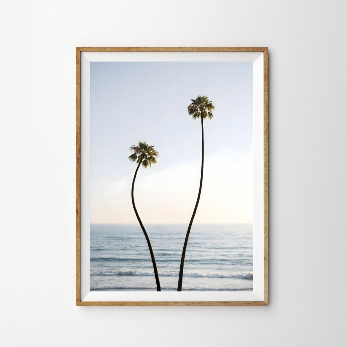 画像1: ツイン・パームツリー｜LAの夕暮れ・ヤシの木 ポスター (1)