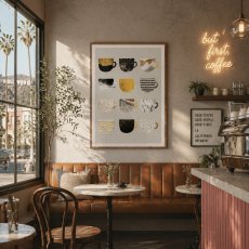 画像2: コーヒーポスター｜CAFE マグカップ｜キッチンインテリア カフェポスター (Yellow) (2)