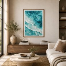 画像3: サーフィン ポスター おしゃれ｜青い海とサーファー 西海岸 海アート  (3)