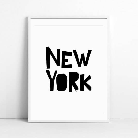 画像1: NEW YORK モノトーン ポスター (1)