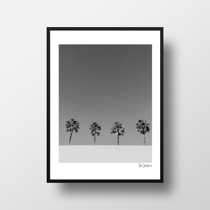 画像1: Beach Life Palm trees  ポスター （モノトーン） (1)
