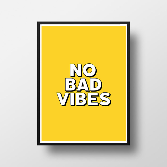 画像1: "NO BAD VIBES" ポスター (全2色） (1)