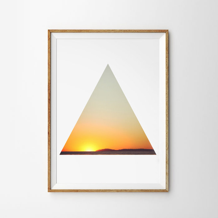 画像1: サンセット SUNSET TRIABGLE 三角形 ポスター (1)