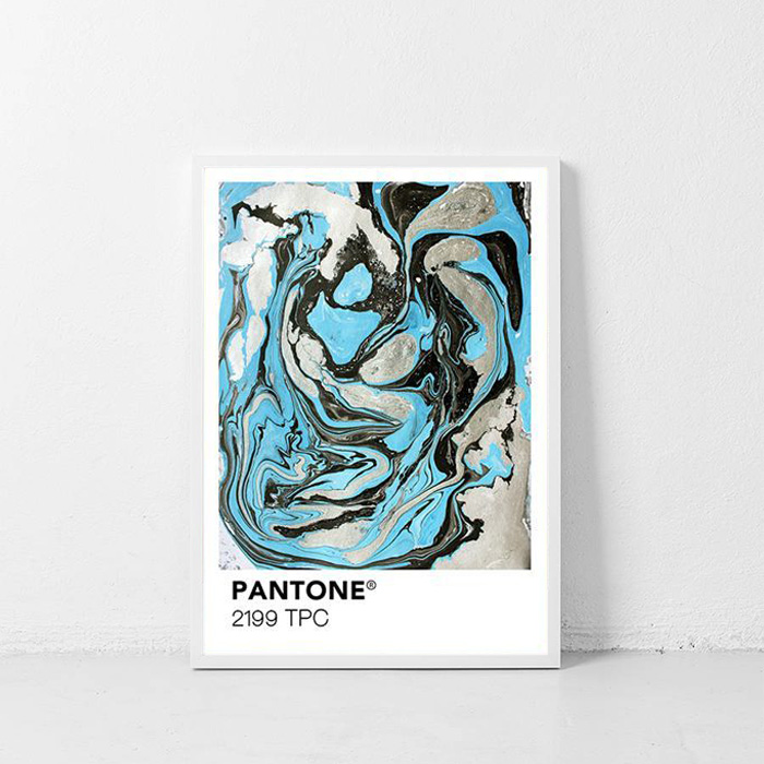 画像1: PANTONE パントーン マーブル おしゃれポスター (Sky Silver Mix) (1)