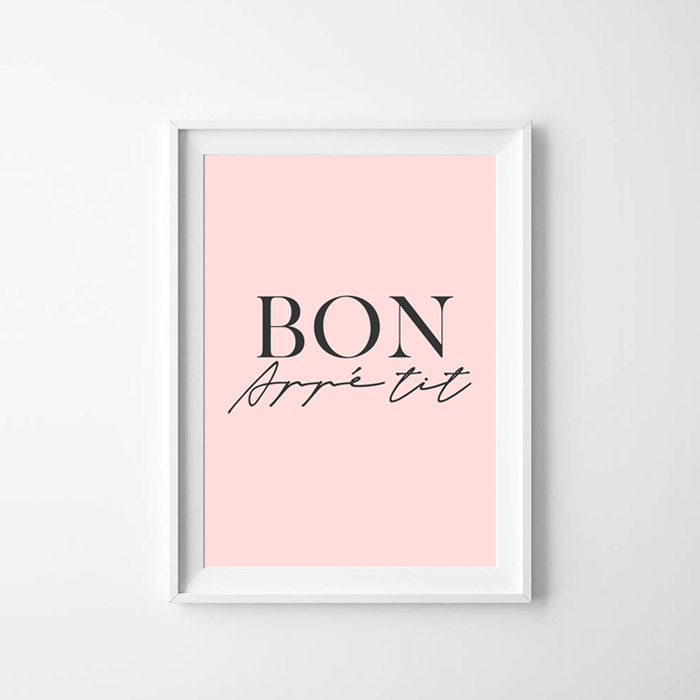 画像1: Bon Appetite おしゃれポスター (PINK BG) (1)