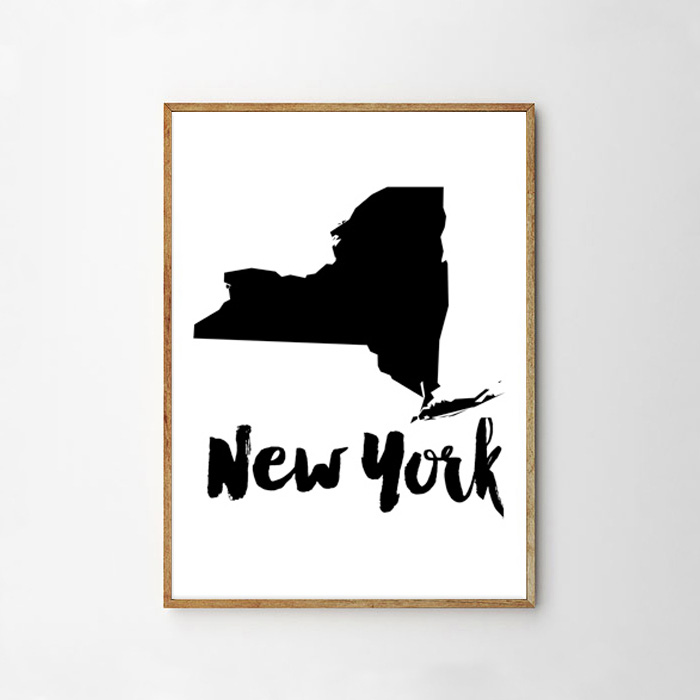 画像1: NEW YORK ニューヨーク州  マップ 地図ポスター (1)