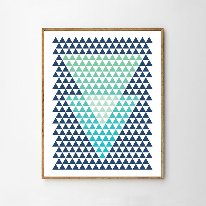 画像1: Triangles Geometric 三角形 MINI ジオメトリック アートポスター (1)