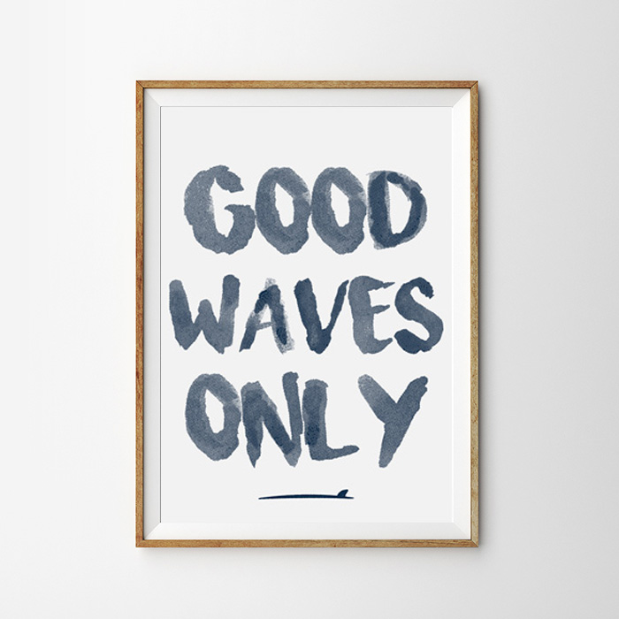 画像1: "Good Waves Only"  サーフ Surf ポスター (1)