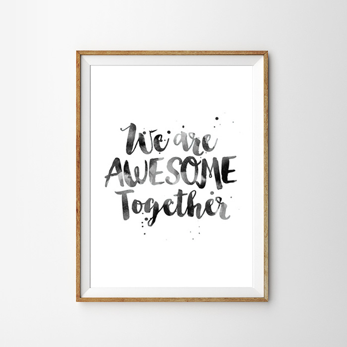 画像1: "We are Awesome Together" モノトーン アート ポスター (1)