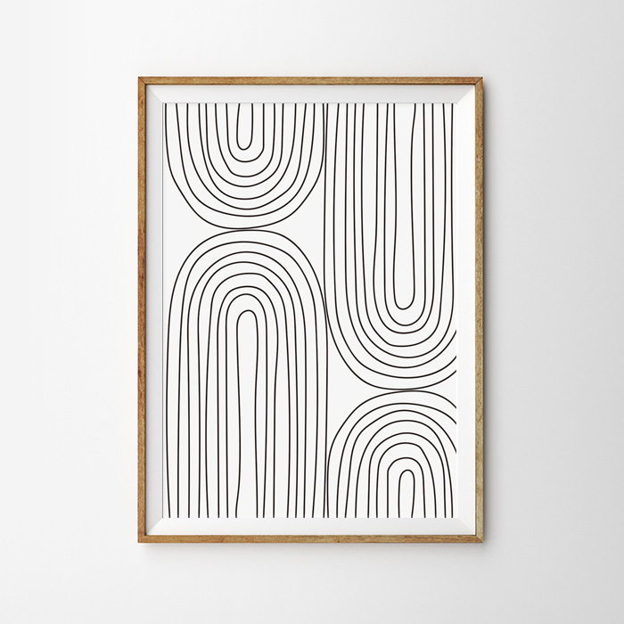 画像1: Stripe Line Art ストライプライン ポスター (B) (1)