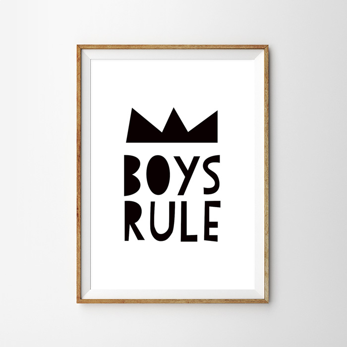 画像1: BOYS RULES 子供部屋 キッズルーム 可愛いポスター (1)