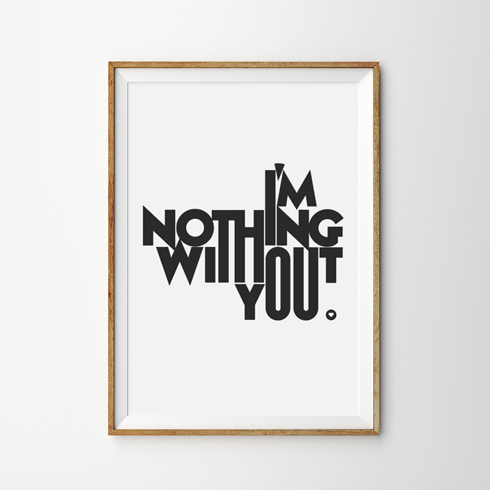 画像1: I'm nothing without you ポスター (1)