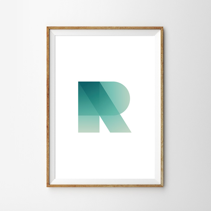 画像1: 『R』グラデーフォント ポスター (More colors) (1)