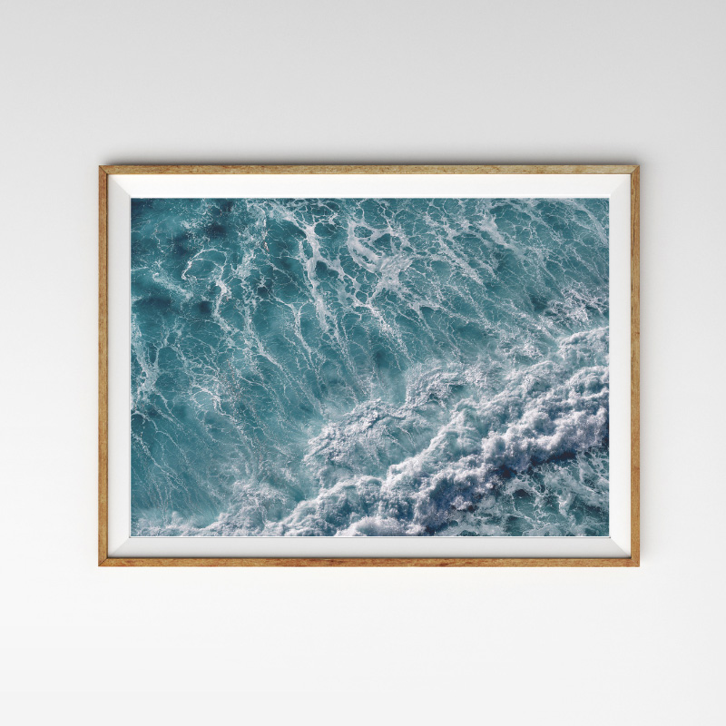 画像1: FORM OF THE WAVES おしゃれ海の波ポスター (1)