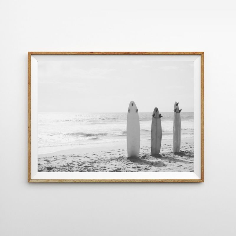 画像1:  サーフボード SURFBOARD ON BEACH ポスター  (1)