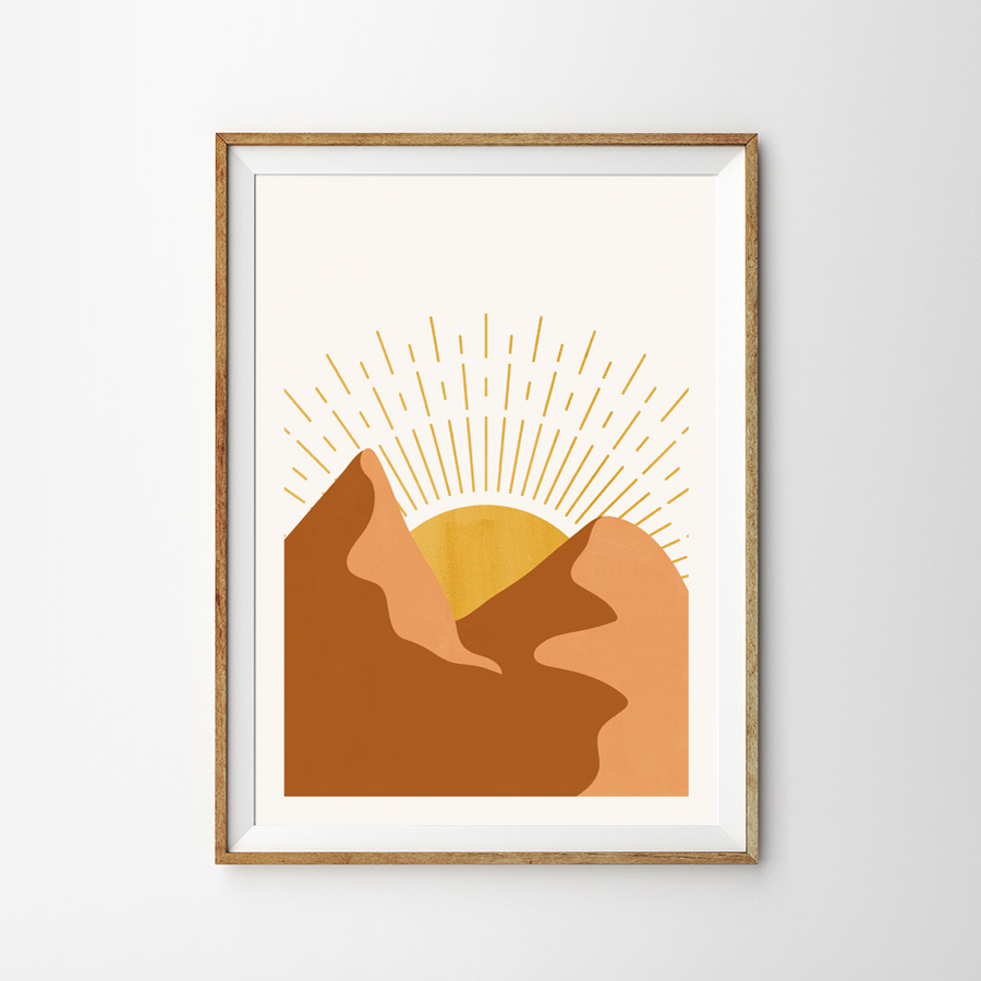 画像1: 砂漠の冒険 DESERT おしゃれポスター (1)